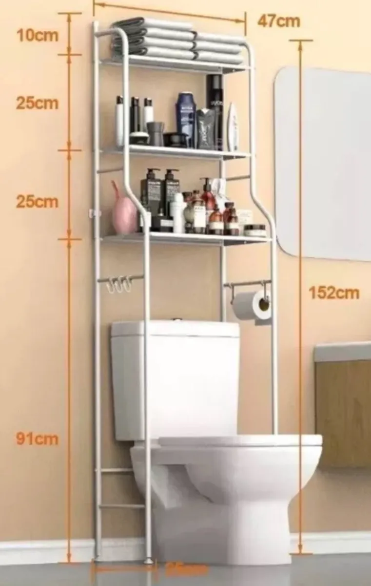 3 Tier Bathroom Shelf Over Toilet Storage Rack NEW - Image 3