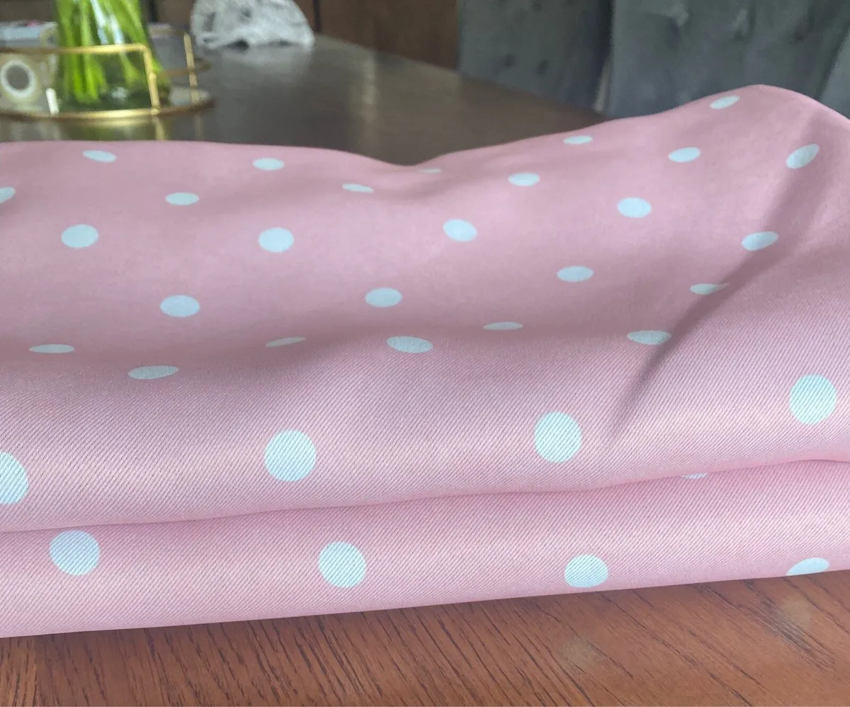 Pink Curtains with White Polkadots - Image 2