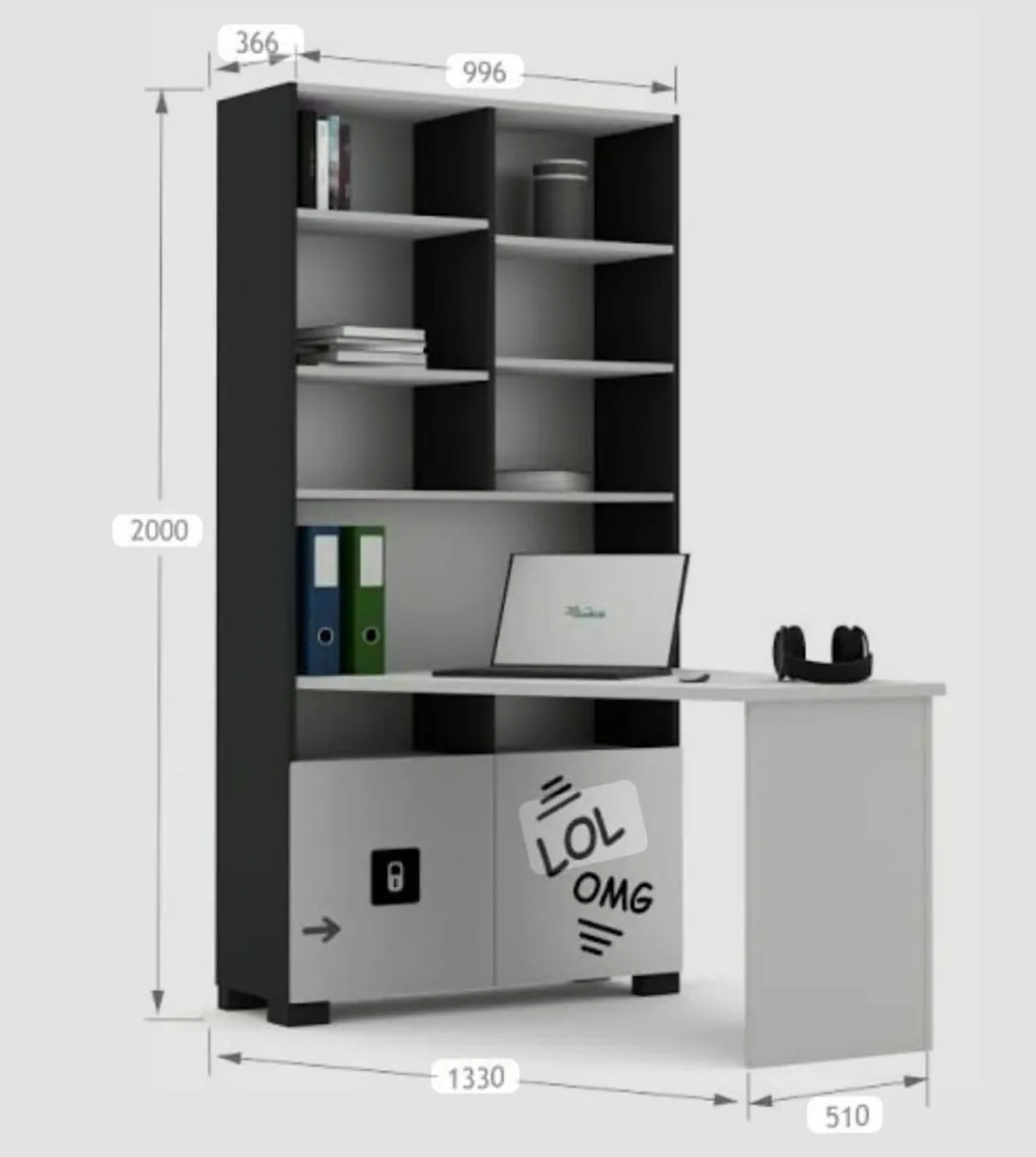 Book case desk for sale - Image 1