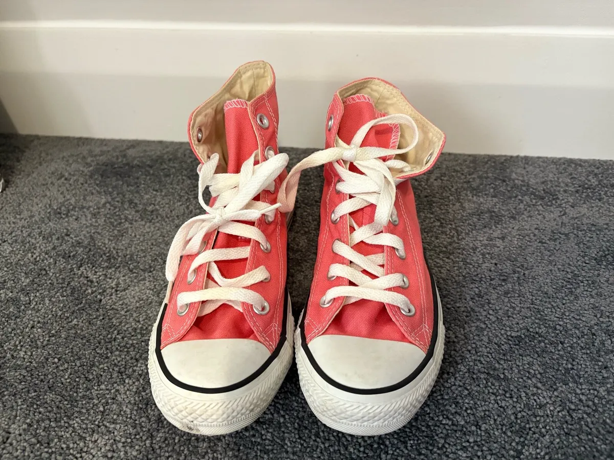 Women’s Pink High Top Converse Trainers - Image 2