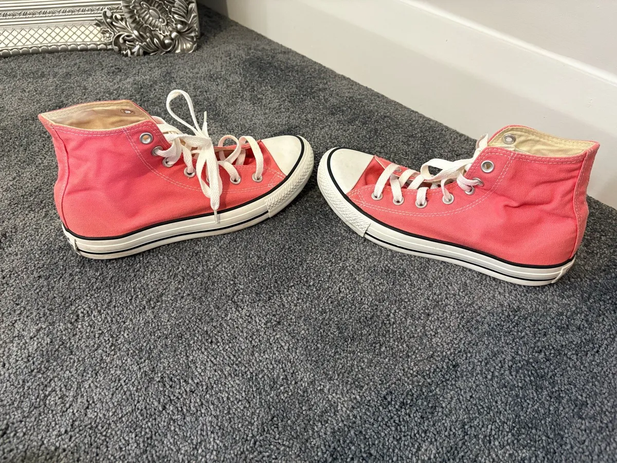 Women’s Pink High Top Converse Trainers - Image 3