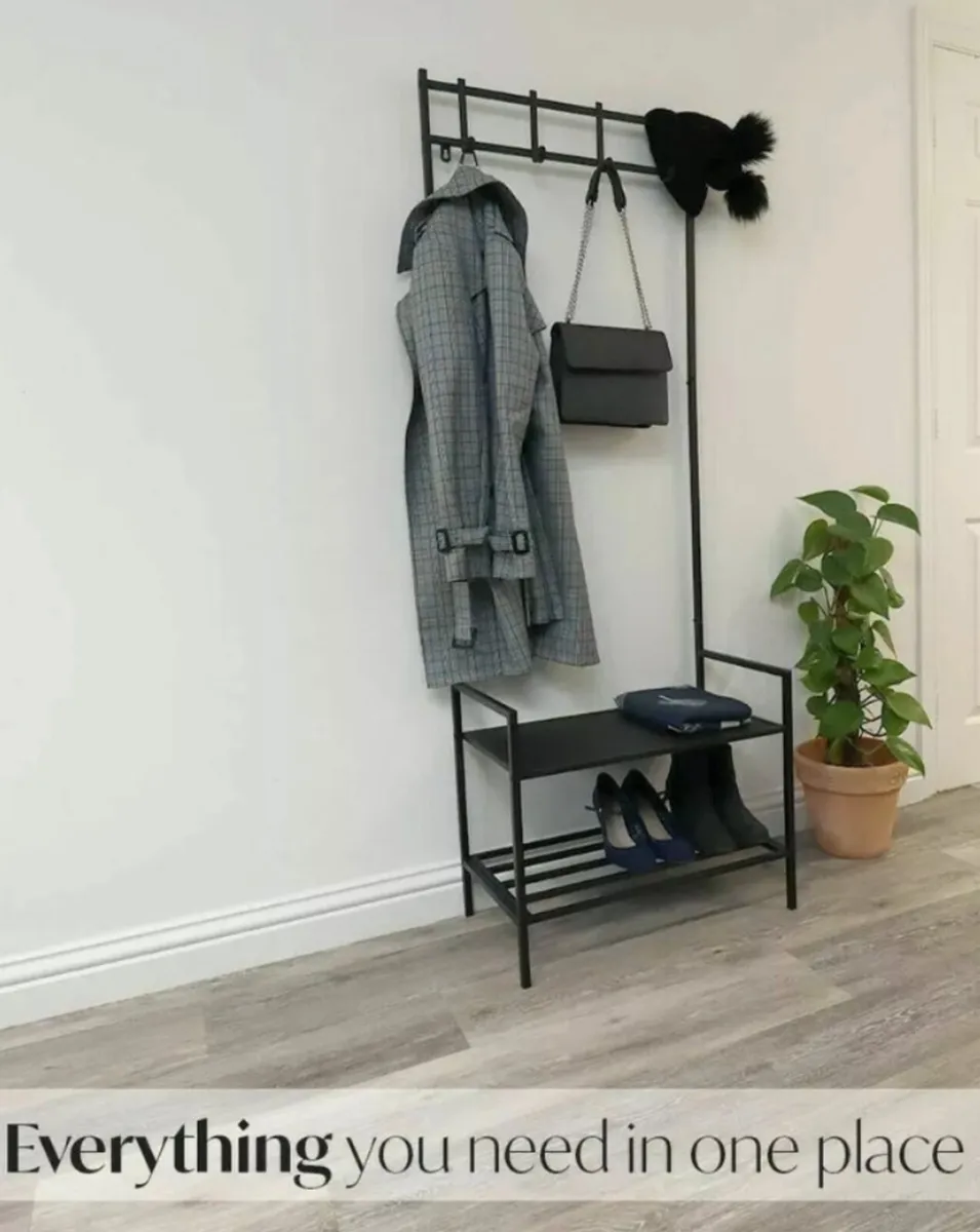 Free Standing Coat Clothes Rail with Shoe Rack NEW - Image 2