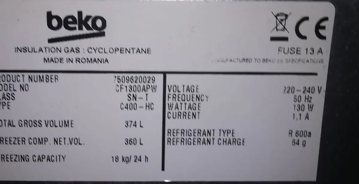 Beko Freezer 360L - Image 2