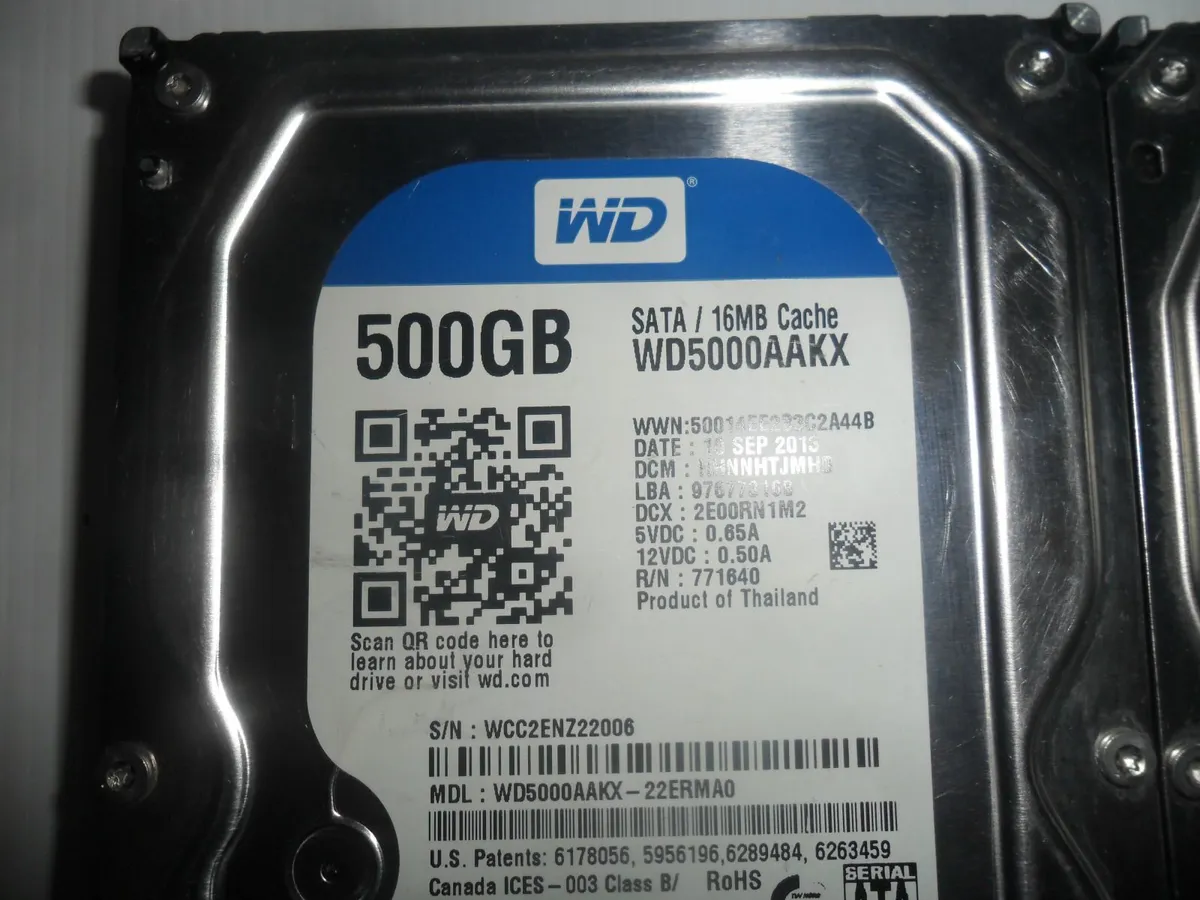 Wester Digital Hdd 500gb, - Image 1