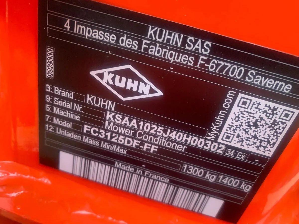 KUHN FC3125 DF-FF MOWER CONDITIONER, NEW @ 0% - Image 4