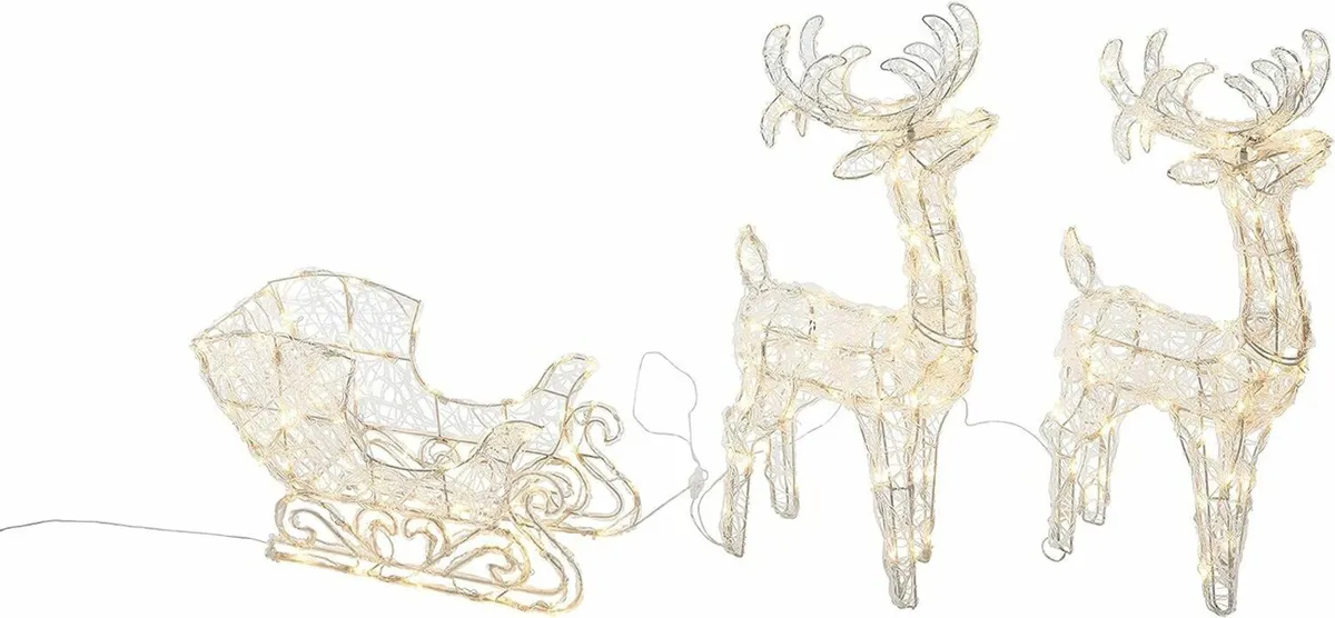 Decorative Reindeer with Sleigh Festive Display - Image 2