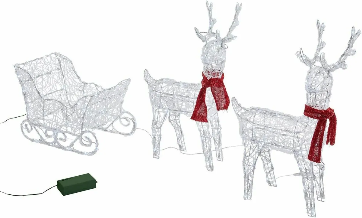 Decorative Reindeer with Sleigh Festive Display - Image 1