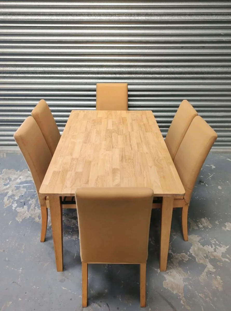 New solid Oak table & 6 chairs *delivery - Image 1