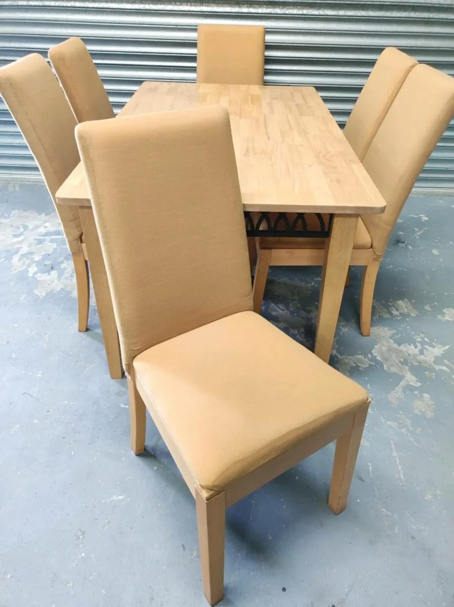 New solid Oak table & 6 chairs *delivery - Image 4