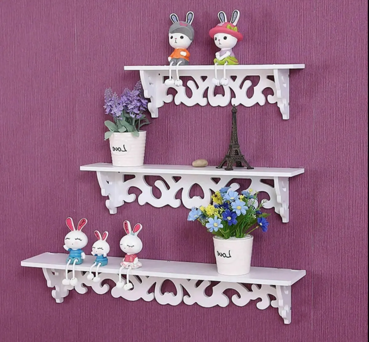 3 White Floating Wall Shelves Wall Units - Image 1