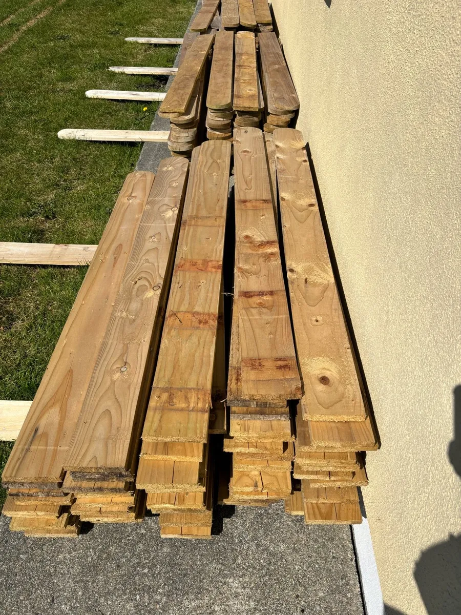 Fence panels, treated wood - Image 1