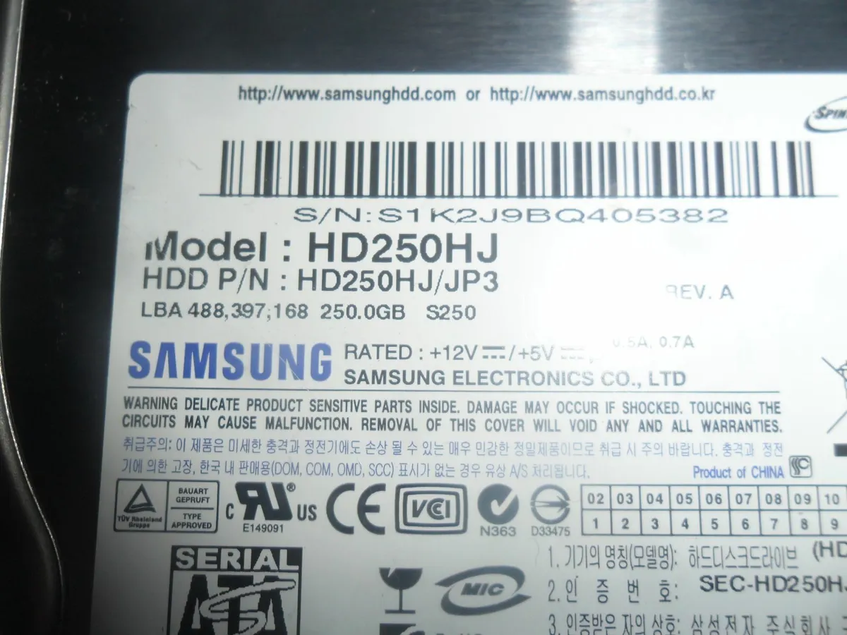 Samsung Hdd 250GB - Image 2