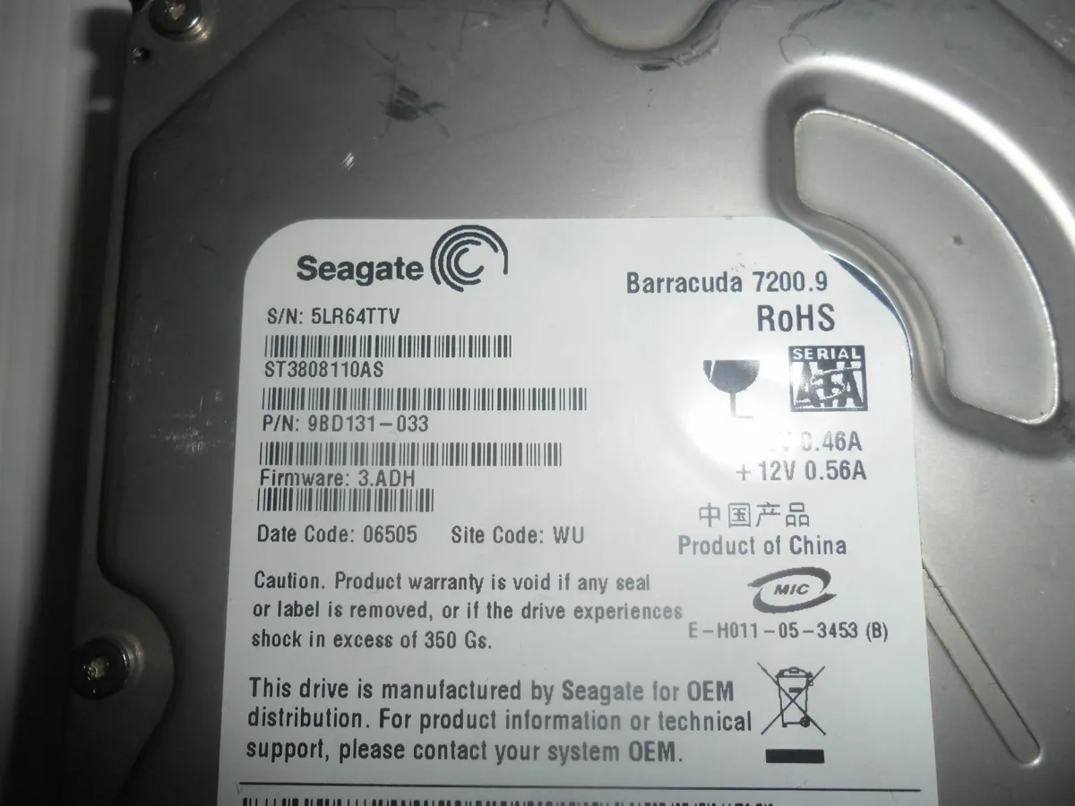 Seagate hdd 80gb, sata - Image 2