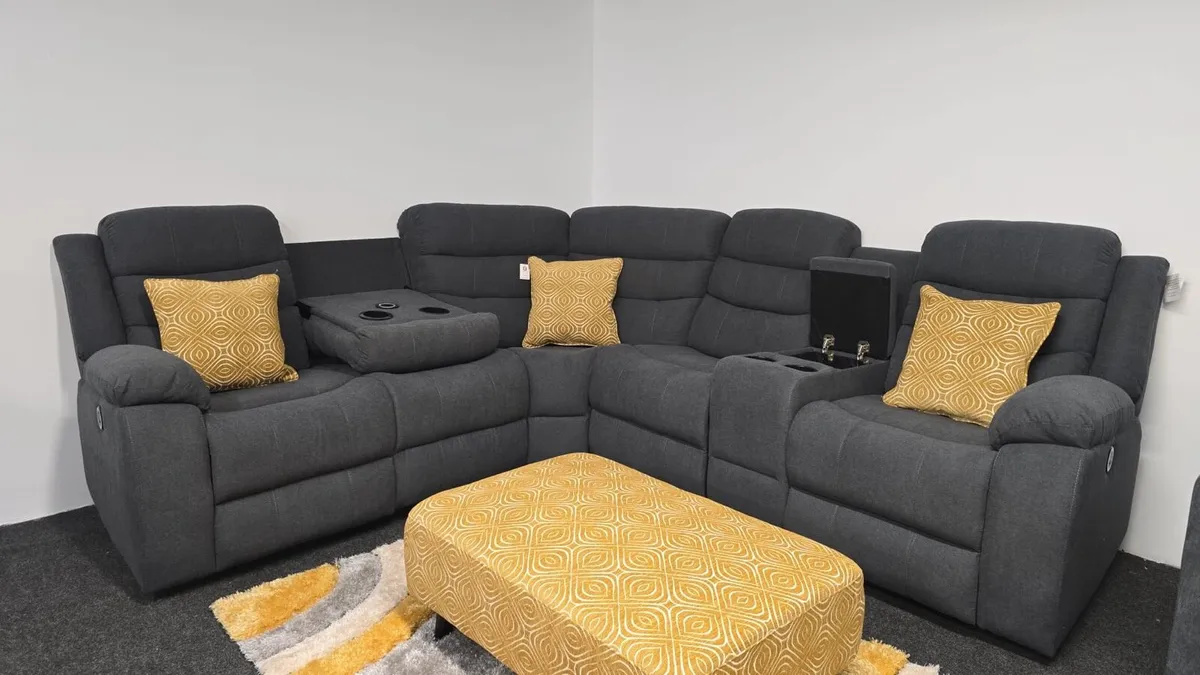 New Grey Electric Recliner Corner Sofas - Image 1