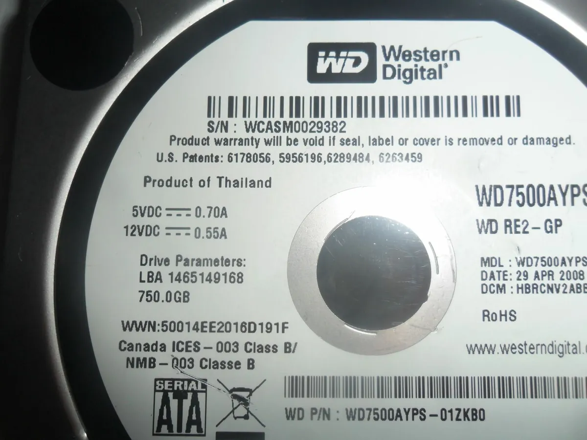 Wester Digital Hdd 750GB, - Image 2