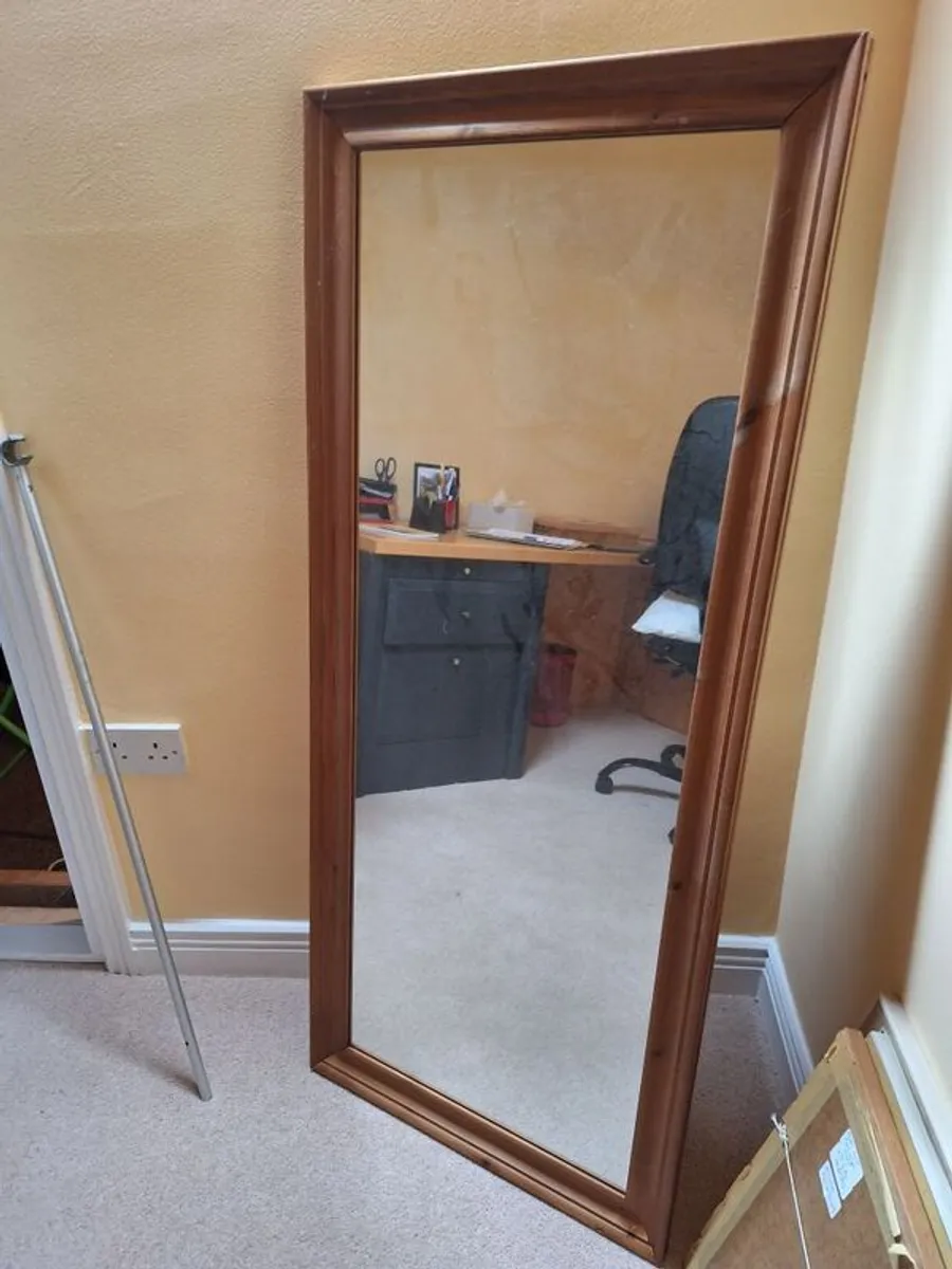 Wood frame long dressing mirror 56 x 133. Perfect condition.