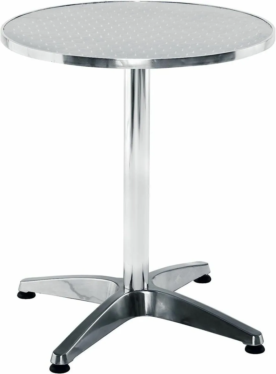 Bar Table Silver Adjustable Aluminum Bistro Table - Image 3