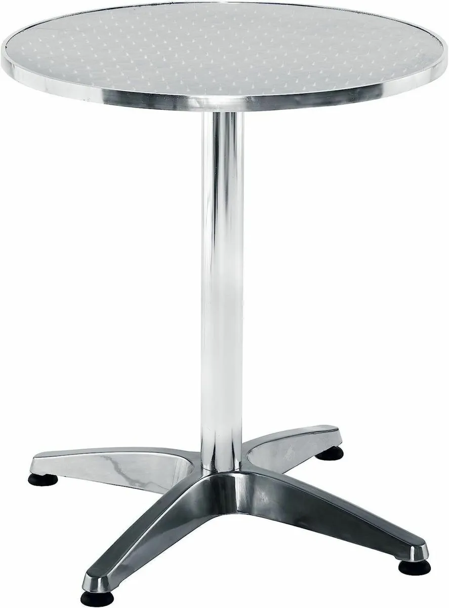 Bar Table Silver Adjustable Aluminum Bistro Table - Image 4
