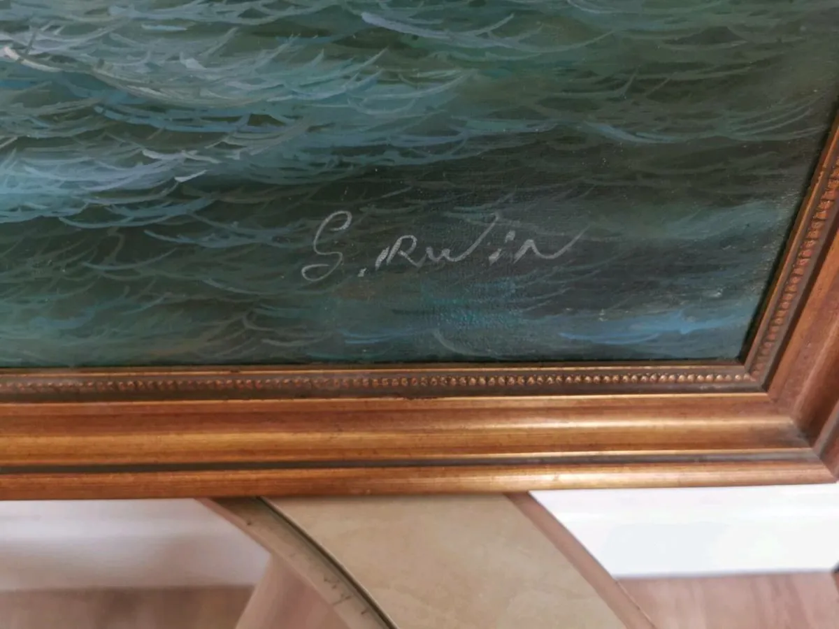 Vintage ship painting - Image 3