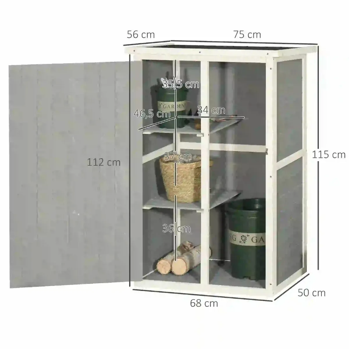 Garden Shed Wooden Garden Storage Shed Fir Wood - Image 2