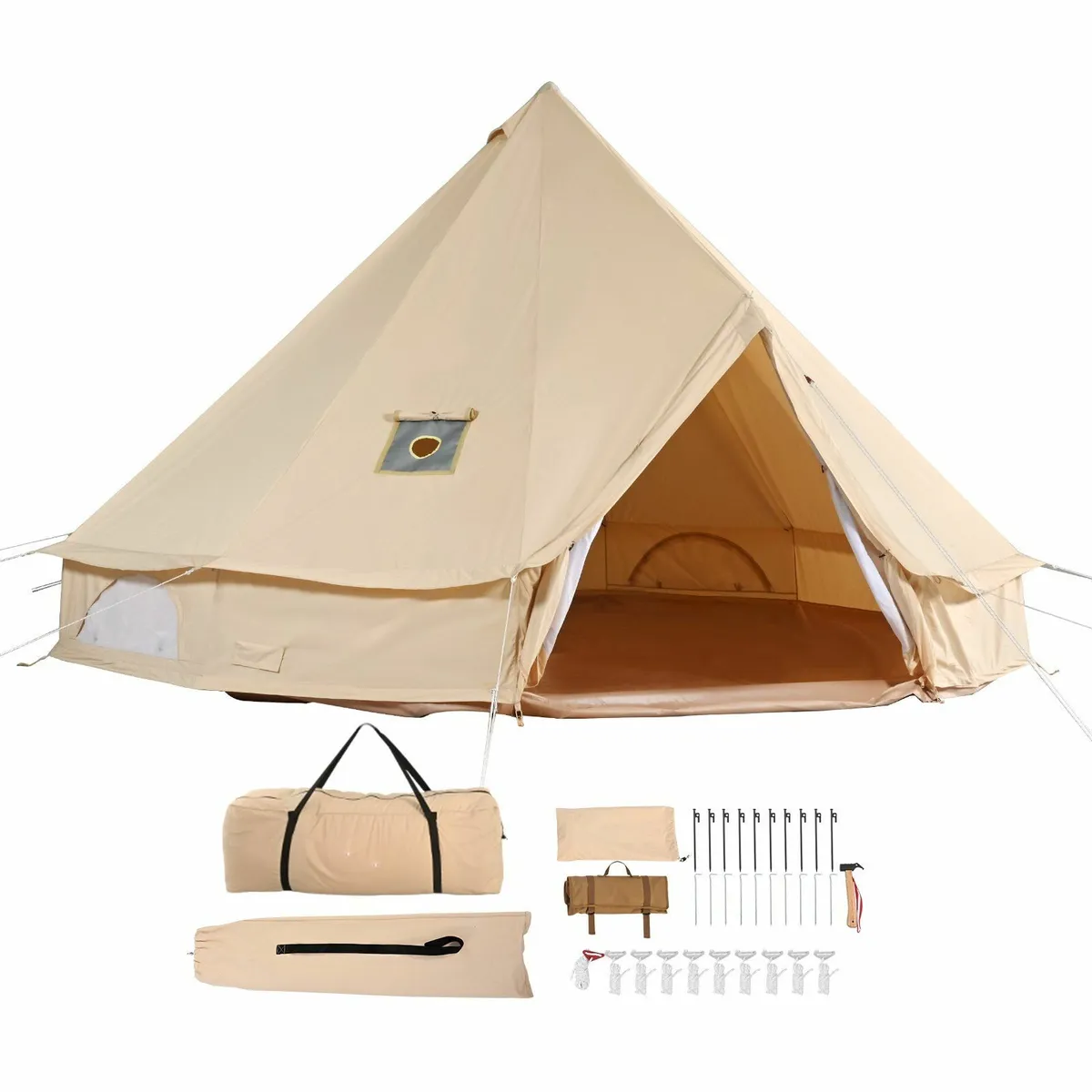Canvas Bell Tent, 4 Seasons 3 m/9.8ft Yurt Tent - Image 1