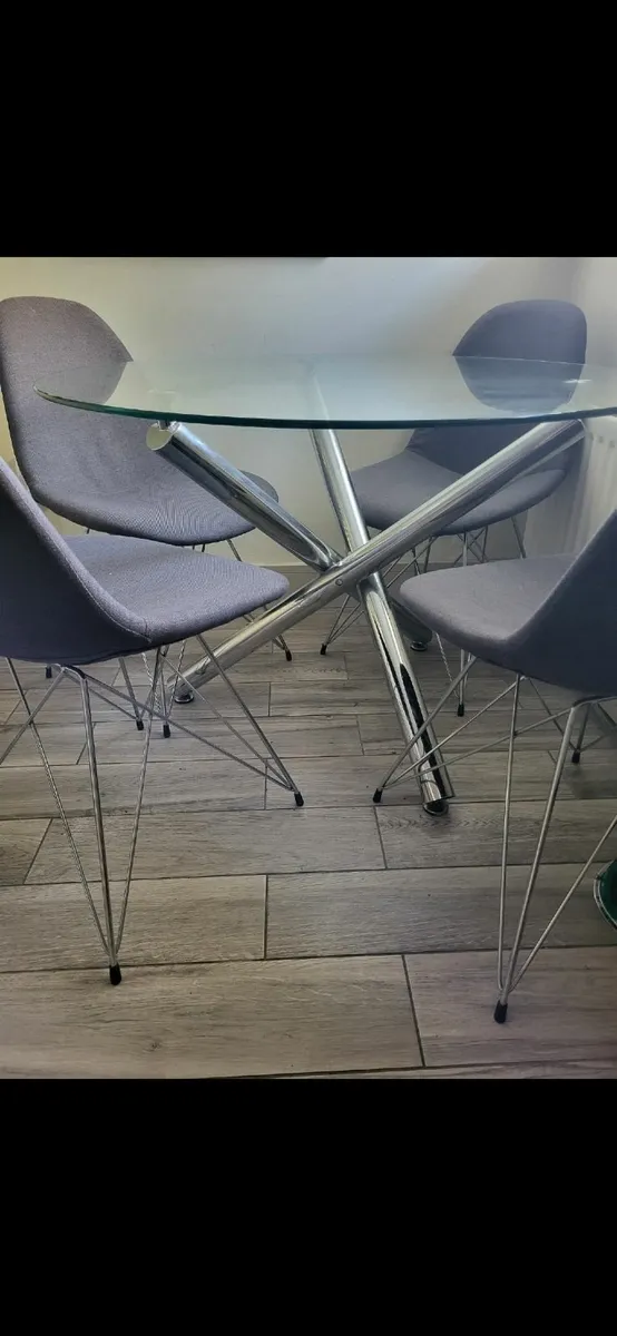 Glass Table & Chairs - Image 1