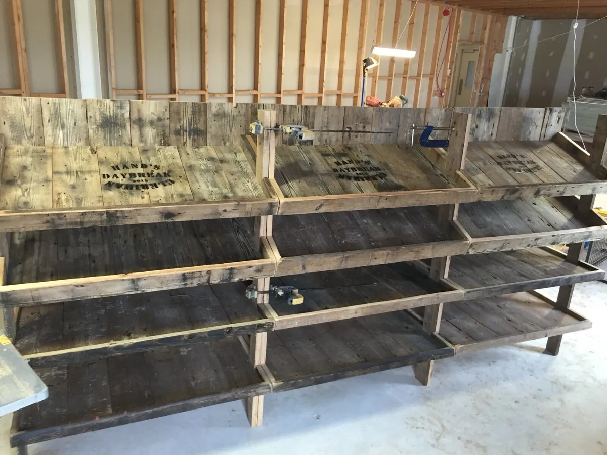 Reclaimed wood shelving - Image 2