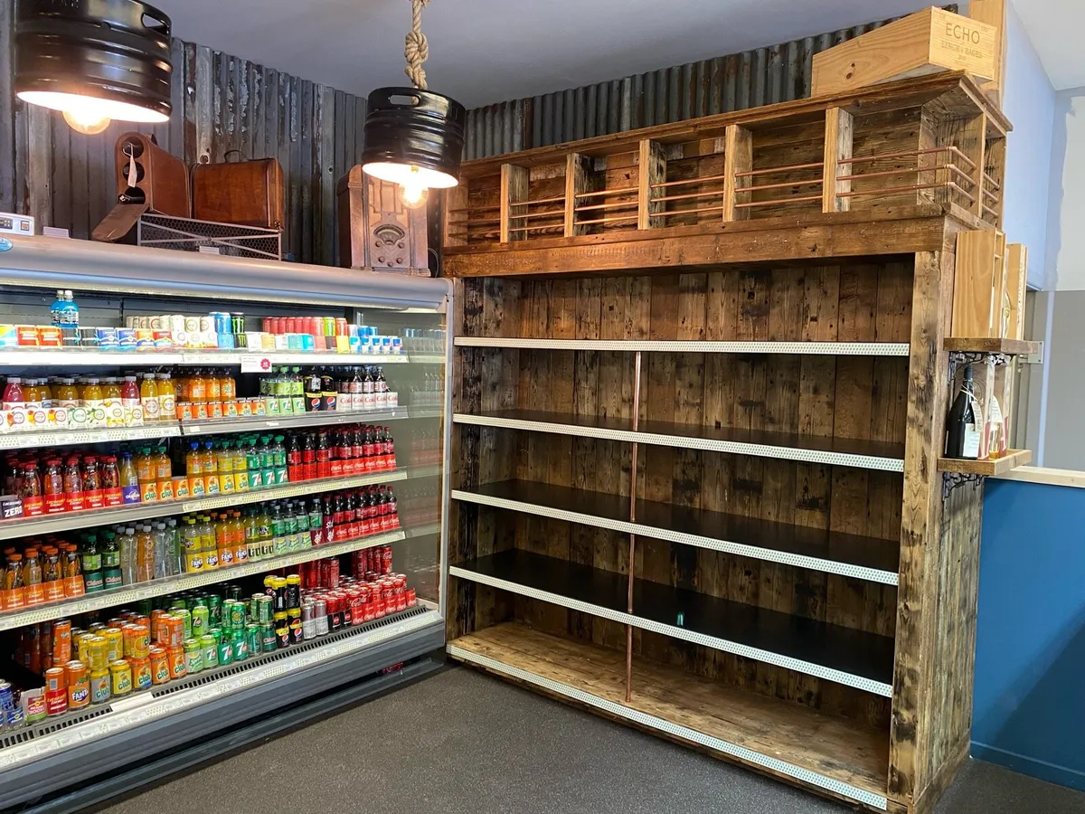 Reclaimed wood shelving - Image 4