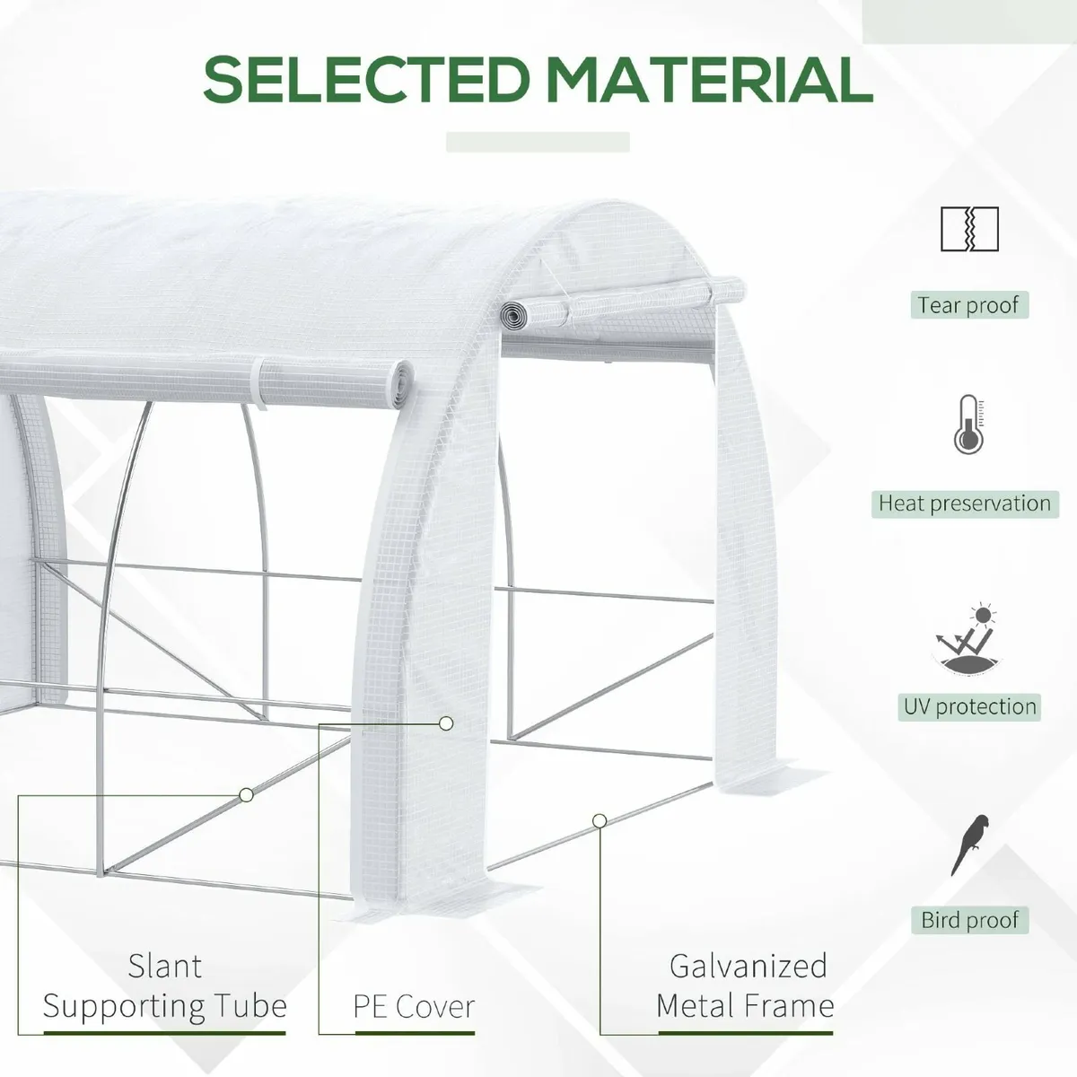 3 x 3 x 2 m Polytunnel Greenhouse with Roll-up - Image 3