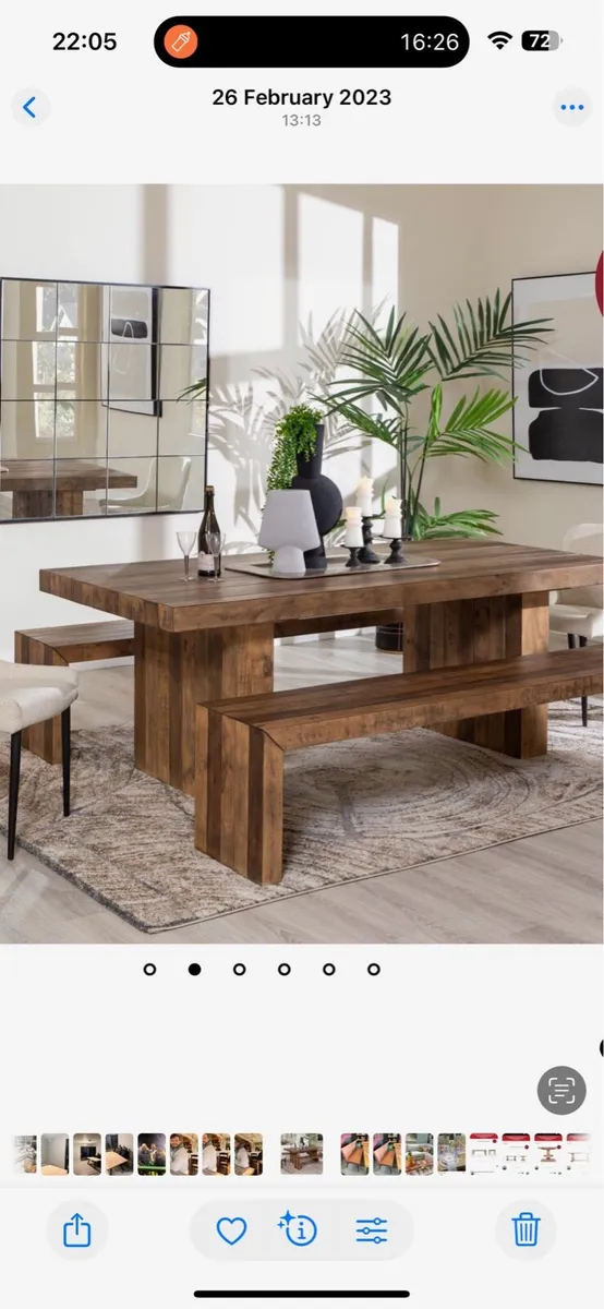 Kitchen table and matching bench - Image 2