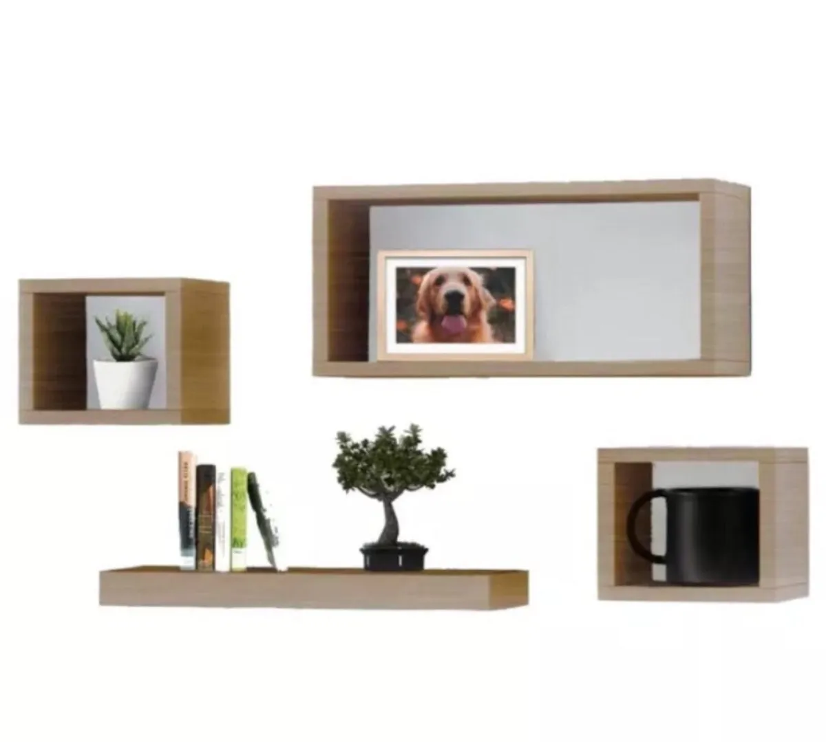 4 Wall Floating Cube Shelves NEW