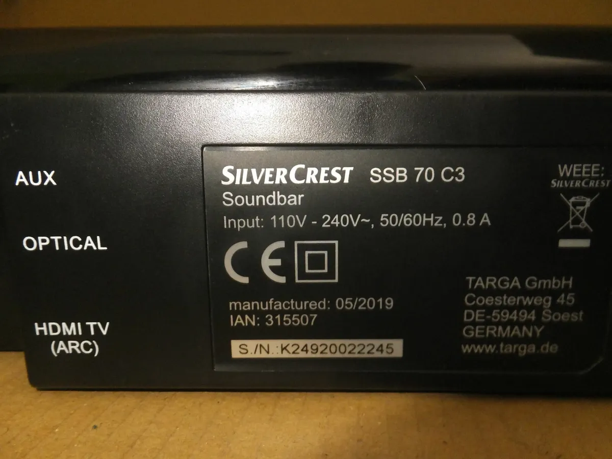 SilverCrest sound bar Bluetooth, AUX, USB - Image 3