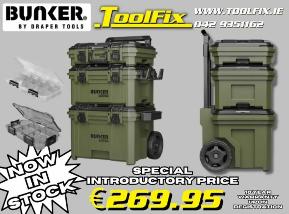 NEW Draper Bunker 9PC Tool Trolley Set