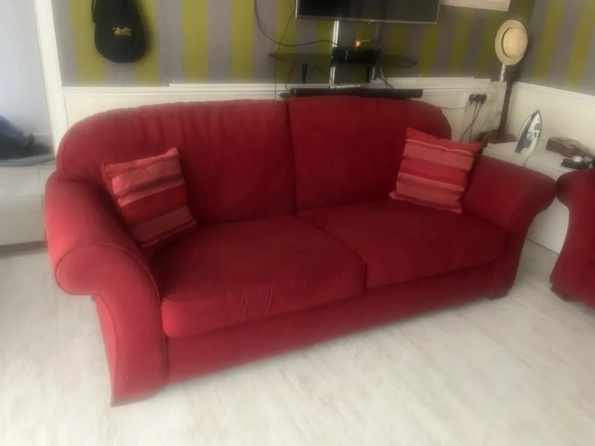 3 Seater Sofa - Brick red - Image 1