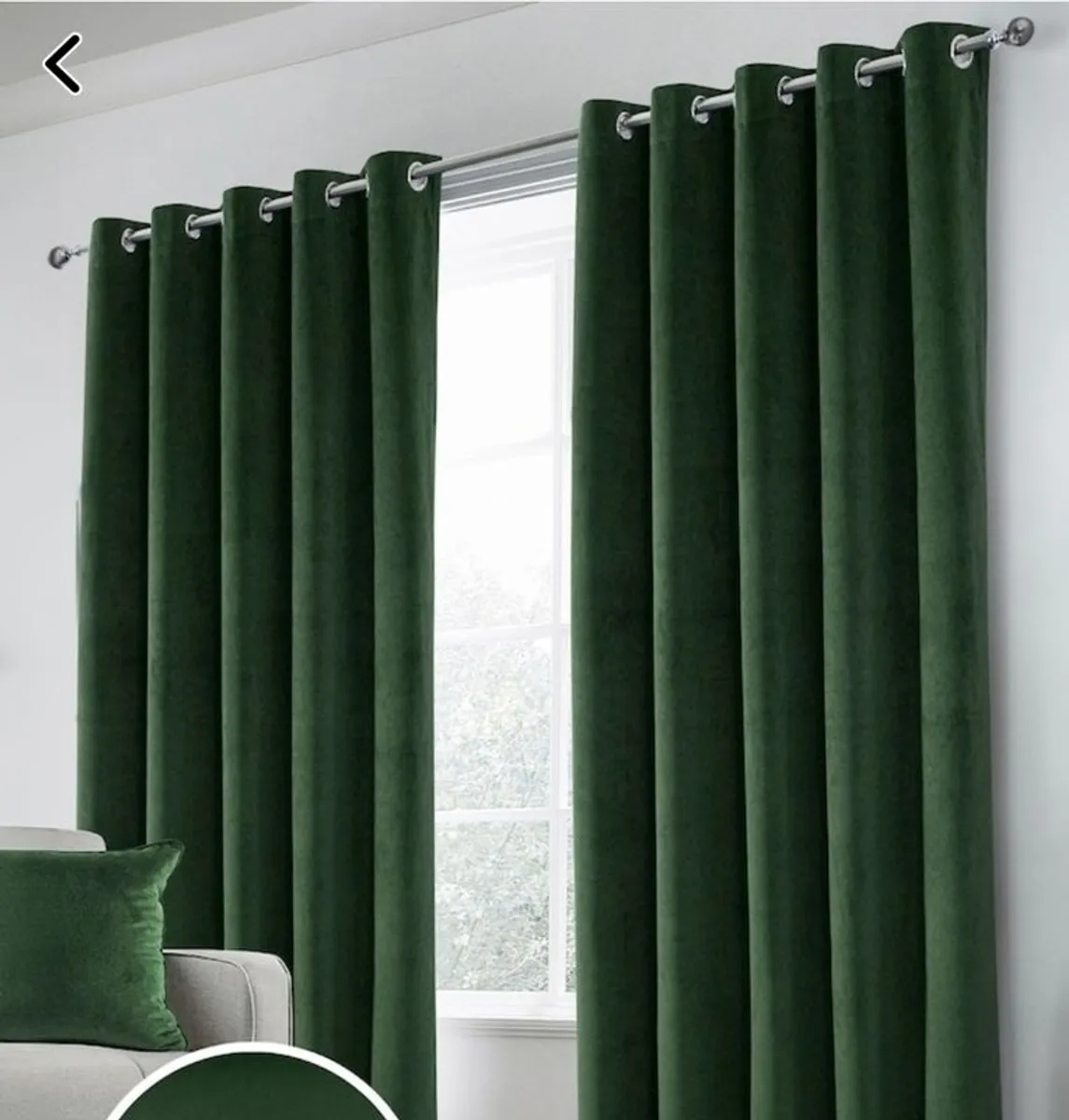Forest Green 90x90 Suede Curtains - Image 1