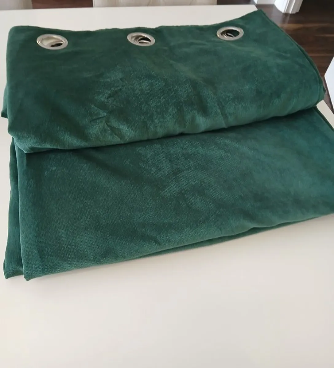 Forest Green 90x90 Suede Curtains - Image 2