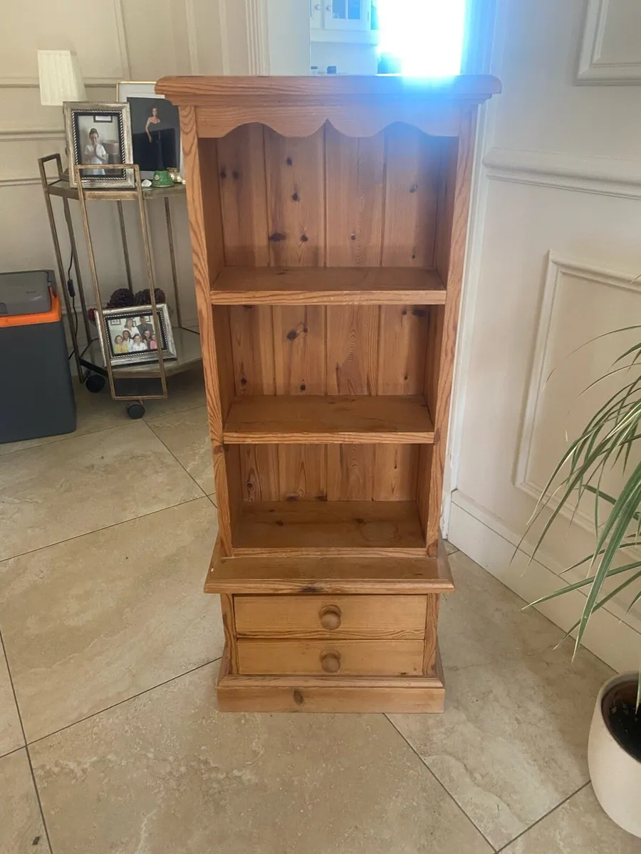 Tall Brown Unit with Two Drawers - Image 1