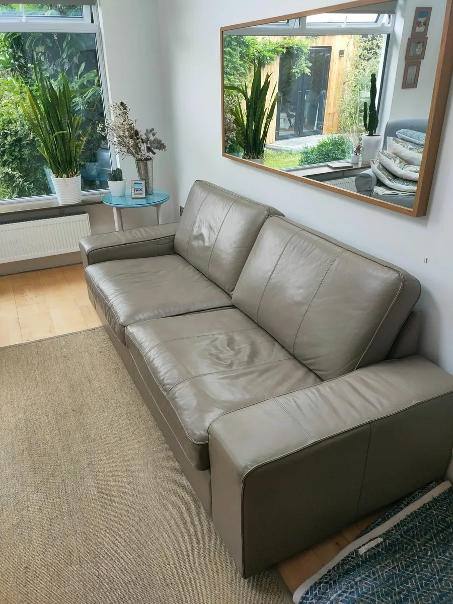 Ikea Leather Sofa and spare covers - Image 2