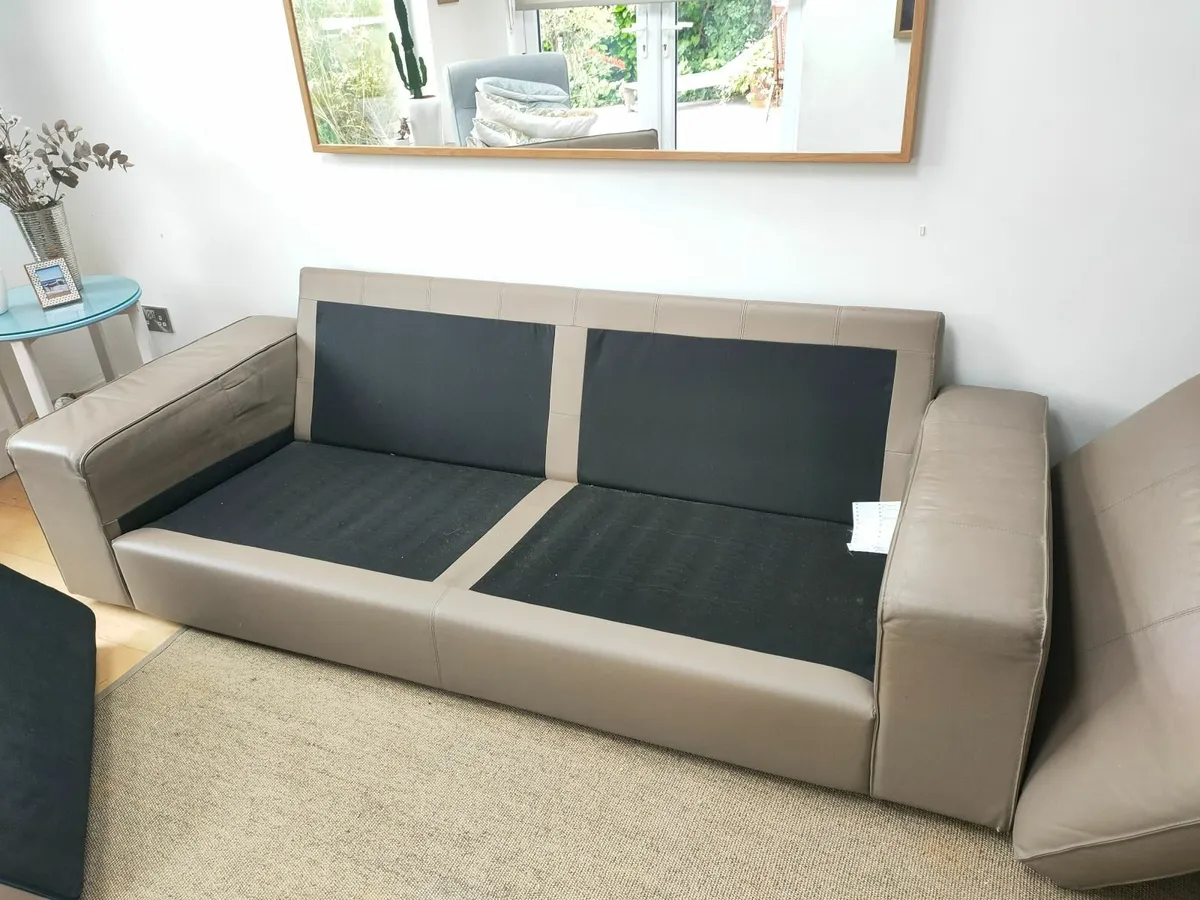 Ikea Leather Sofa and spare covers - Image 3