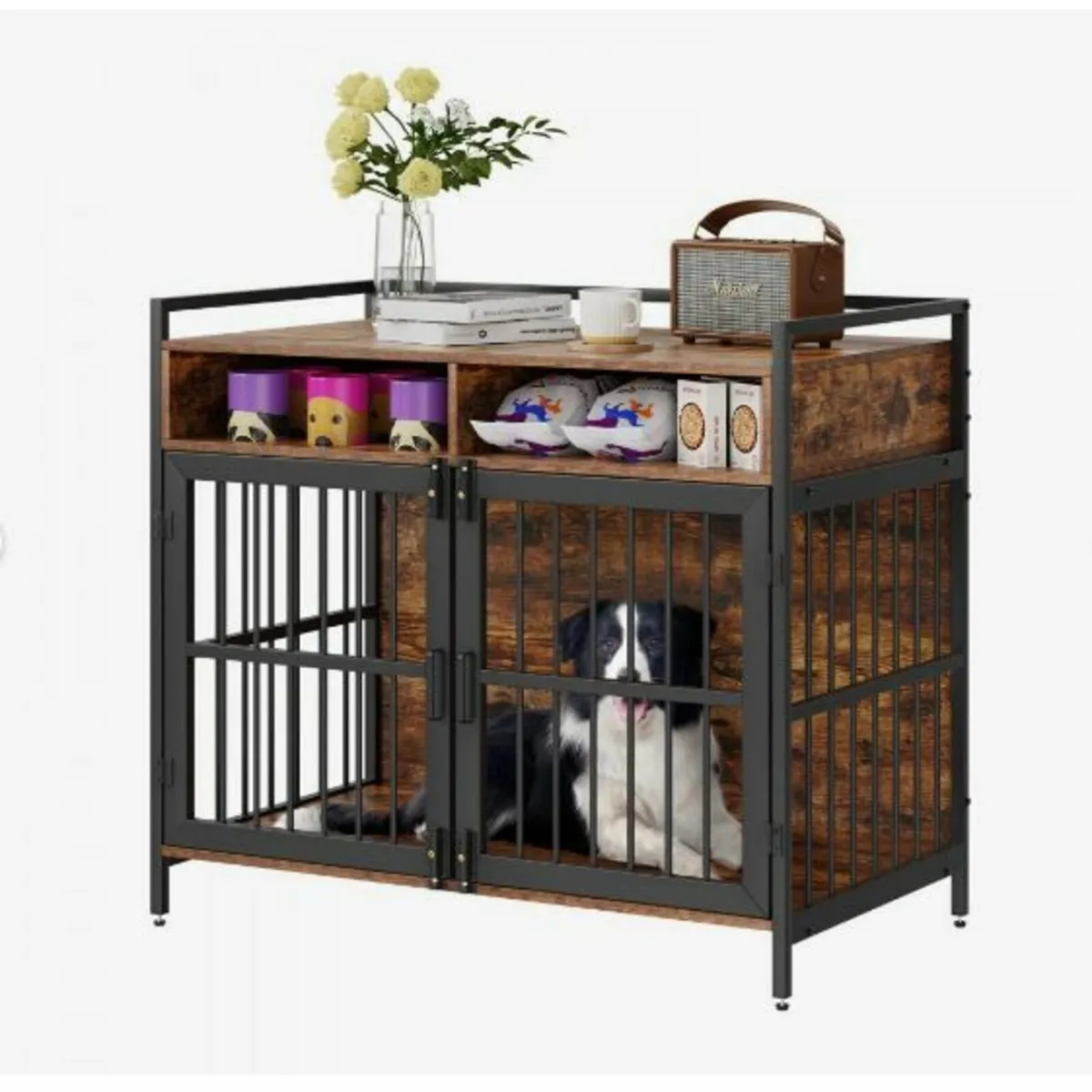 Furniture Style Dog Crate with Storage - Image 1