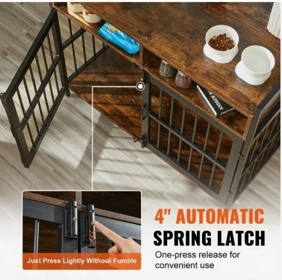 Furniture Style Dog Crate with Storage - Image 4