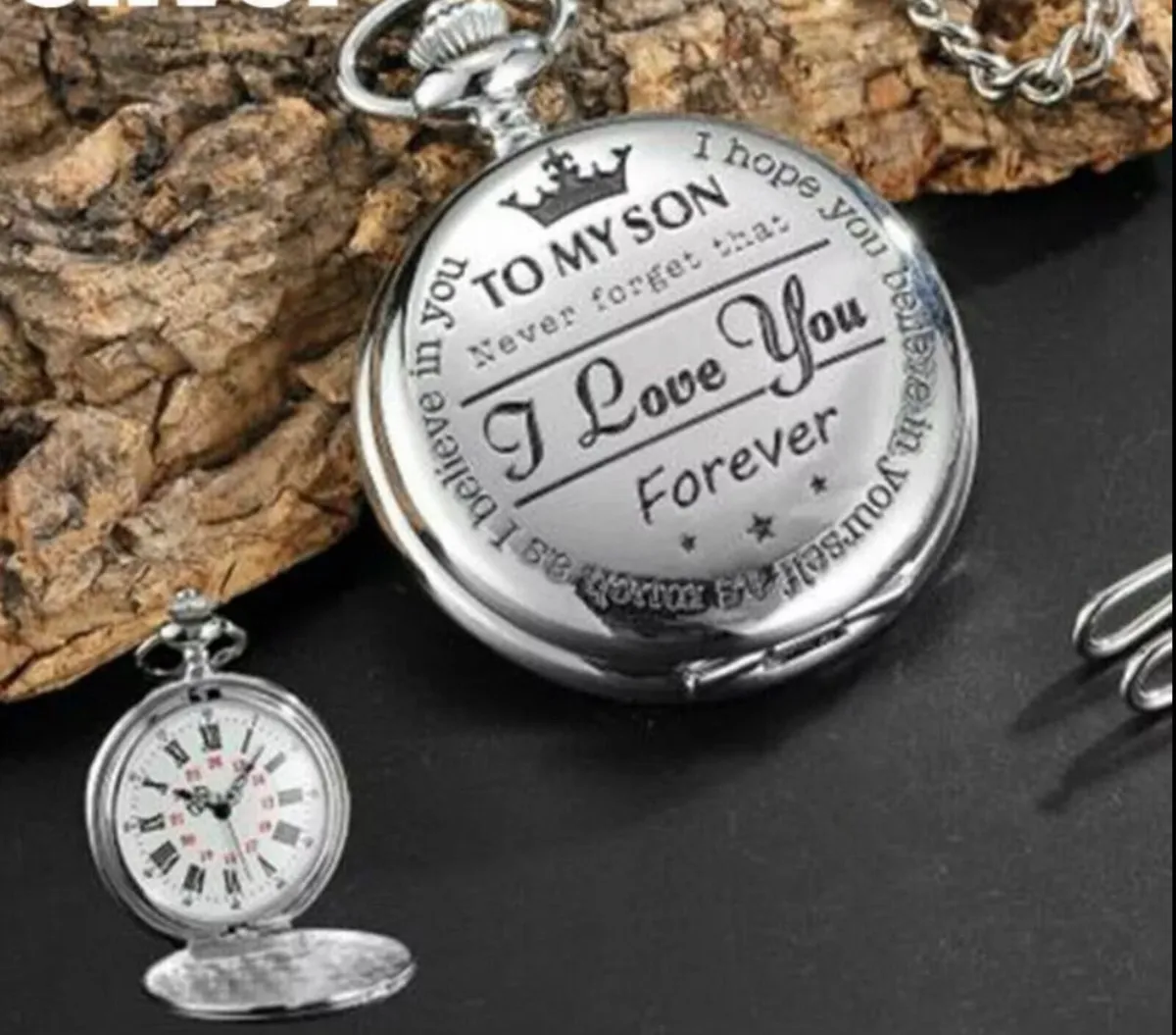 NEW Pocket Watch "To MY SON" with Chain Retro - Image 1