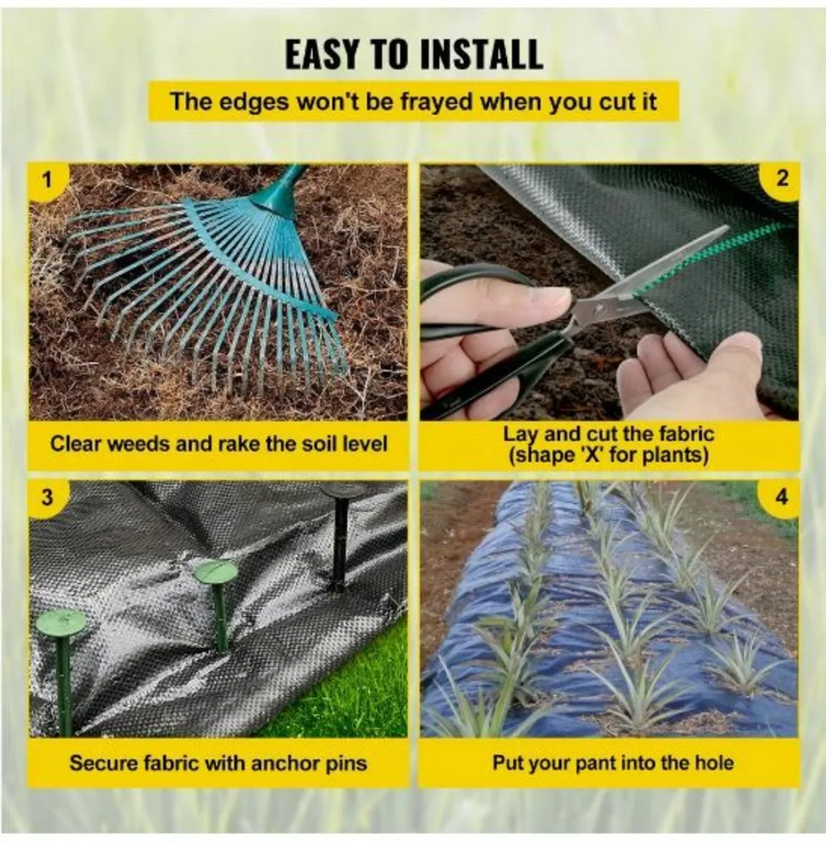 Weed Barrier, 5.8oz Landscape Fabric, 3ft x 300ft - Image 4
