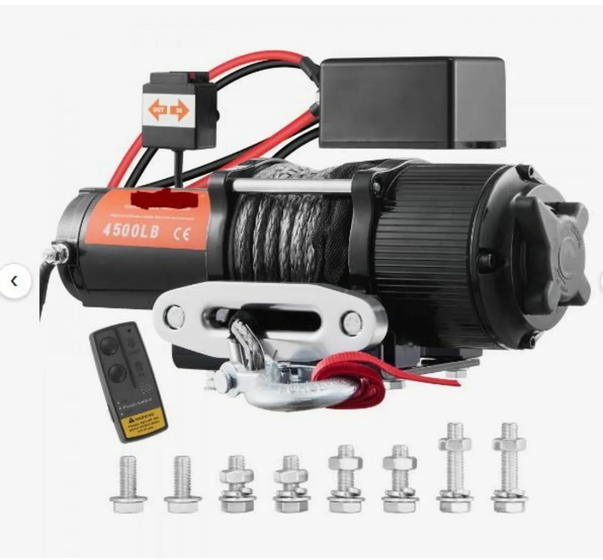 Electric Winch, 12V 4500 lb Load Capacity - Image 1