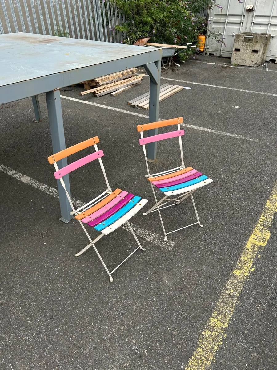 2 steel foldable chairs - Image 1