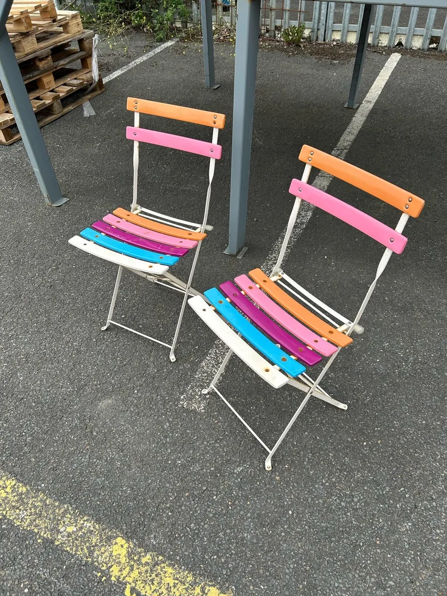 2 steel foldable chairs - Image 2