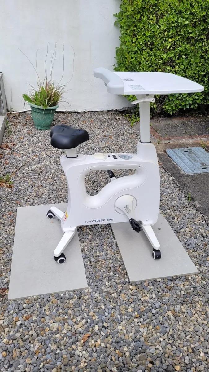 Exercise bike with laptop table