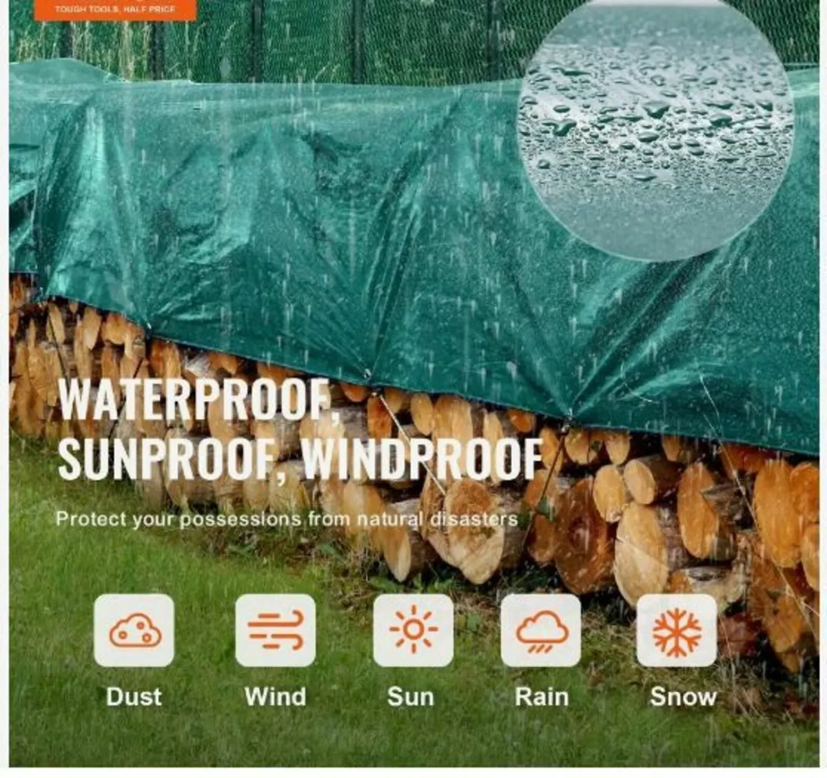 PVC Waterproof Tarp 16.5 x 29.5 ft - Image 3