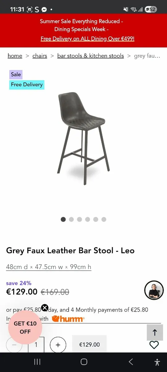 2 high stools - Image 2