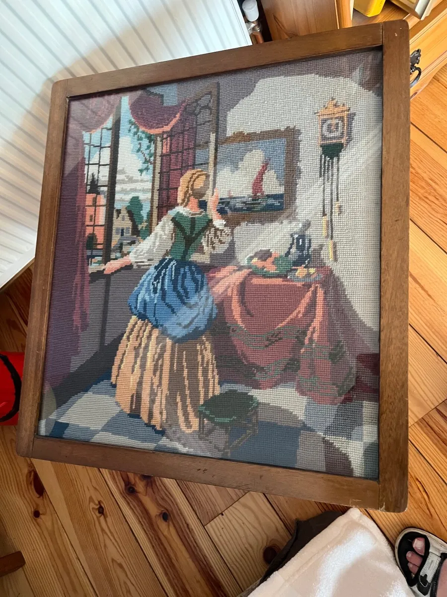 Tapestry fire screen/coffee table - Image 1